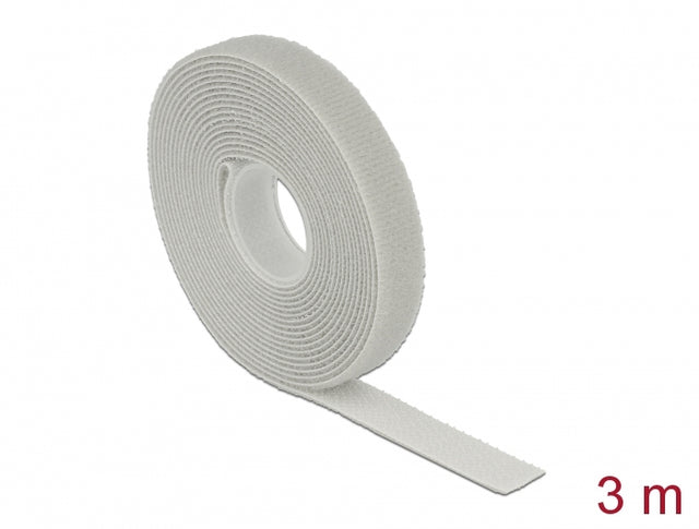 Delock 18275 Hook-And-Loop Tape On Roll L 3 M X W 13 Mm Grey