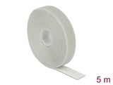 Delock 18280 Hook-And-Loop Tape On Roll L 5 M X W 20 Mm Grey