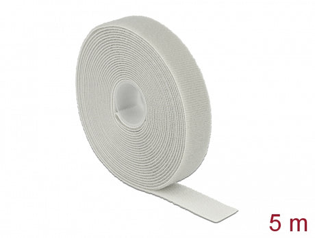 Delock 18280 Hook-And-Loop Tape On Roll L 5 M X W 20 Mm Grey