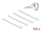 Delock 18638 Cable Ties Releasable White L 150 X W 7.5 Mm 100 Pieces