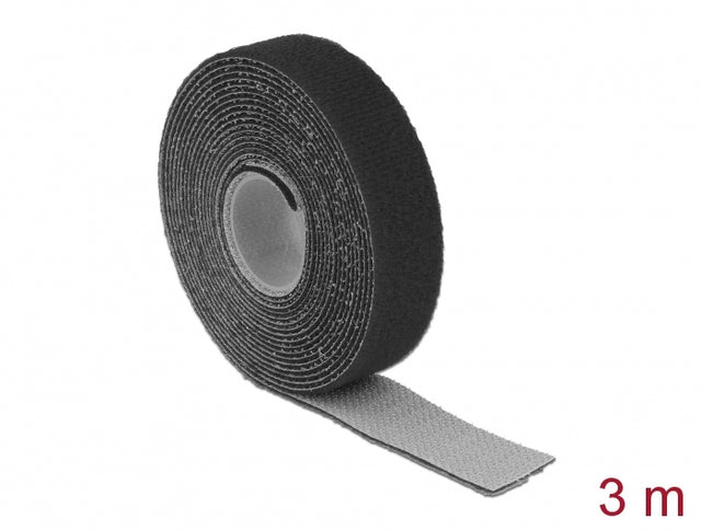 Delock 18714 Hook-And-Loop Tape On Roll L 3 M X W 20 Mm Black