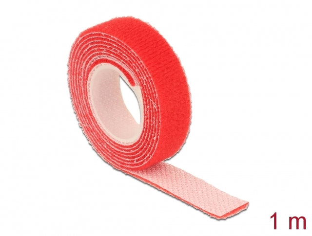 Delock 18717 Hook-And-Loop Tape On Roll L 1 M X W 13 Mm Red