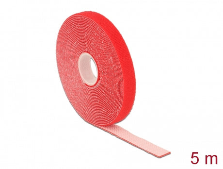 Delock 18719 Hook-And-Loop Tape On Roll L 5 M X W 13 Mm Red