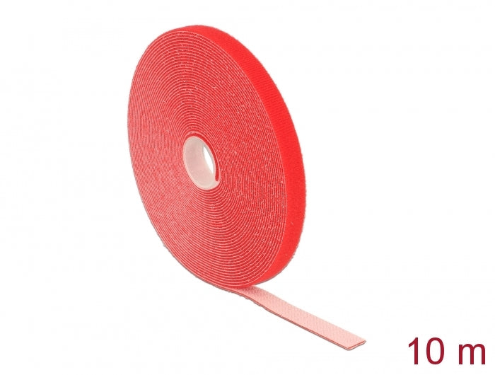 Delock 18720 Hook-And-Loop Tape On Roll L 10 M X W 13 Mm Red