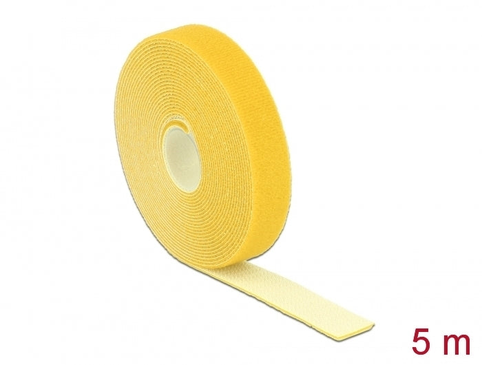 Delock 18739 Hook-And-Loop Tape On Roll L 5 M X W 20 Mm Yellow