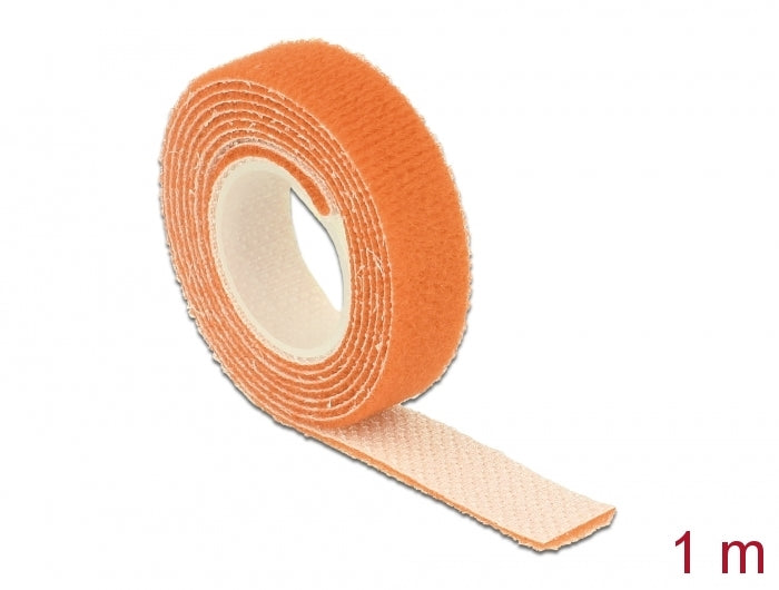 Delock 18741 Hook-And-Loop Tape On Roll L 1 M X W 13 Mm Orange