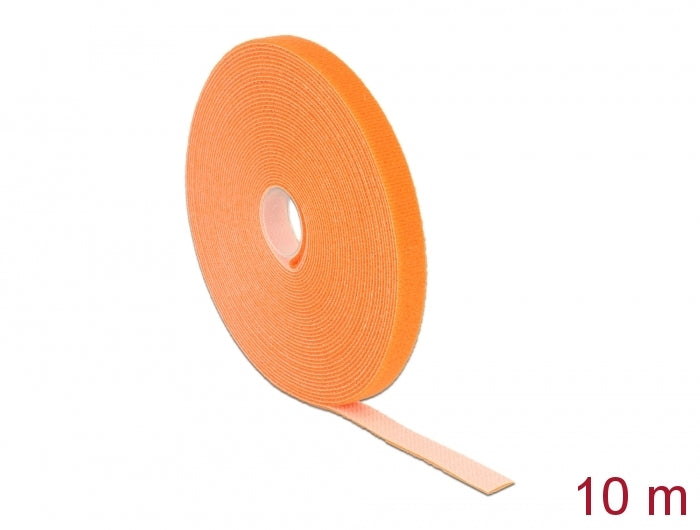 Delock 18744 Hook-And-Loop Tape On Roll L 10 M X W 13 Mm Orange