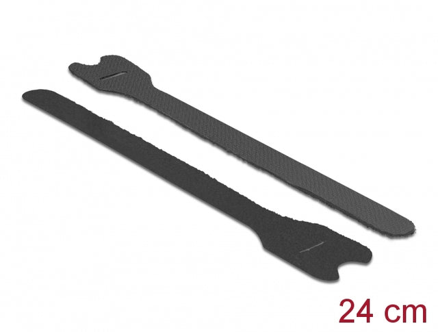 Delock 18264 Hook-And-Loop Cable Tie L 240 X W 13 Mm Black 10 Pieces