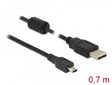 Delock 82396 Usb 2.0 Cable Type-A Male To Usb 2.0 Mini-B Male 0.7 M Black