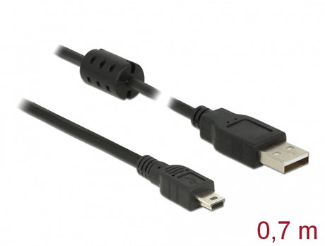 Delock 82396 Usb 2.0 Cable Type-A Male To Usb 2.0 Mini-B Male 0.7 M Black