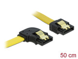 Delock 82493 Sata 3 Gb/S Cable Straight To Left Angled 50 Cm Yellow