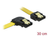 Delock 82492 Sata 3 Gb/S Cable Straight To Left Angled 30 Cm Yellow