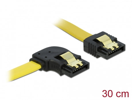 Delock 82492 Sata 3 Gb/S Cable Straight To Left Angled 30 Cm Yellow