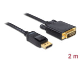 Delock 82591 Cable Displayport 1.2 Male > Dvi 24+1 Male Passive 2 M Black