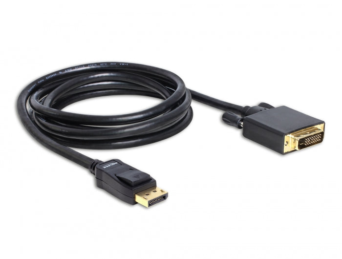 Delock 82591 Cable Displayport 1.2 Male > Dvi 24+1 Male Passive 2 M Black