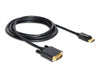 Delock 82592 Cable Displayport 1.3 Male > Dvi 24+1 Male Passive 3 M Black