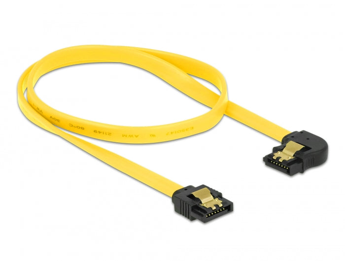 Delock 82825 Sata 6 Gb/S Cable Straight To Left Angled 50 Cm Yellow