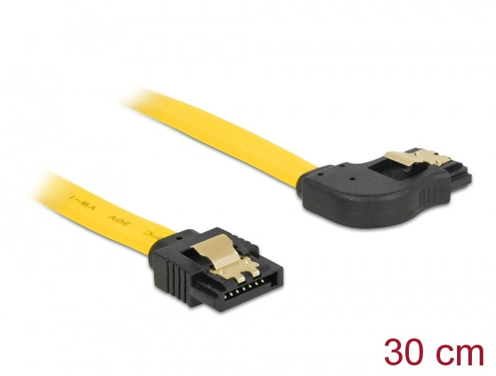 Delock 82828 Sata 6 Gb/S Cable Straight To Right Angled 30 Cm Yellow