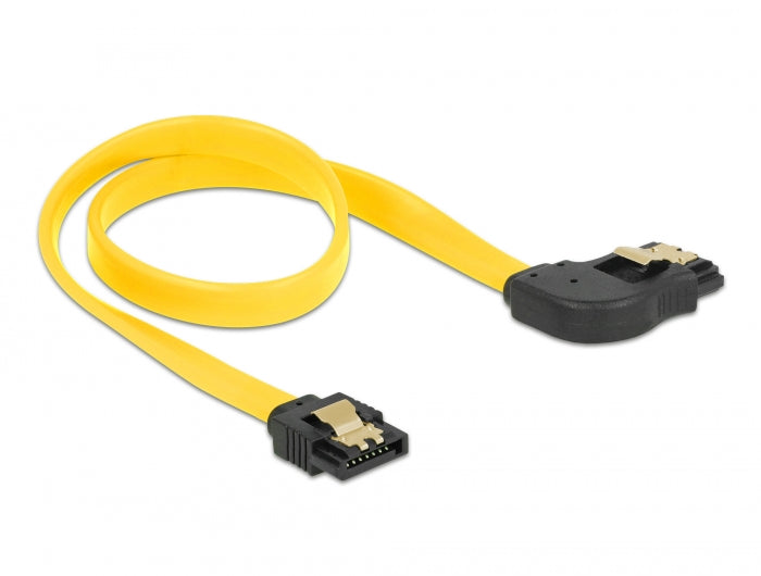 Delock 82828 Sata 6 Gb/S Cable Straight To Right Angled 30 Cm Yellow