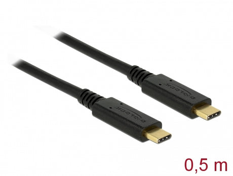 Delock 83042 Usb 3.1 Gen 2 Cable Type-C To Type-C 0.5 M Pd 3 A E-Marker