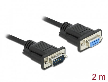 Delock 86579 Serial Cable Rs-232 D-Sub9 Male To Female With Narrow Plug Housing