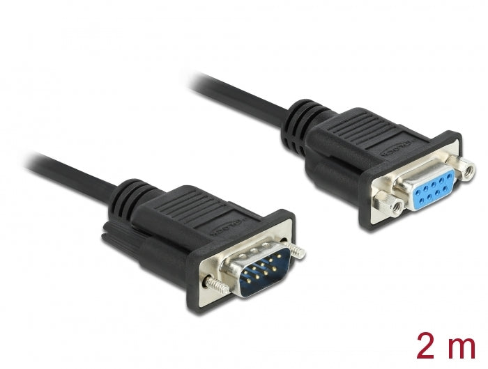 Delock 86602 Serial Cable Rs-232 D-Sub9 Male To Female With Narrow Plug Housing