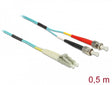 Delock 86566 Cable Optical Fibre Lc To St Multi-Mode Om3 0.5 M