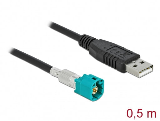 Delock 90489 Cable Hsd Z Male To Usb 2.0 Type-A Male 0.5 M