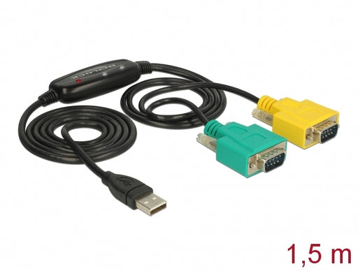 Delock 63466 Adapter Usb 2.0 Type-A > 2 X Serial Db9 Rs-232