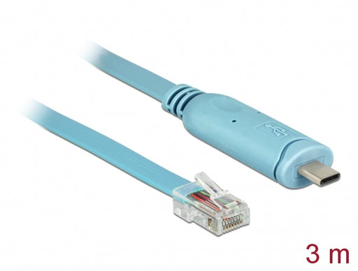 Delock 63914 Adapter Usb 2.0 Male > 1 X Serial Rs-232 Rj45 Male 3.0 M Blue