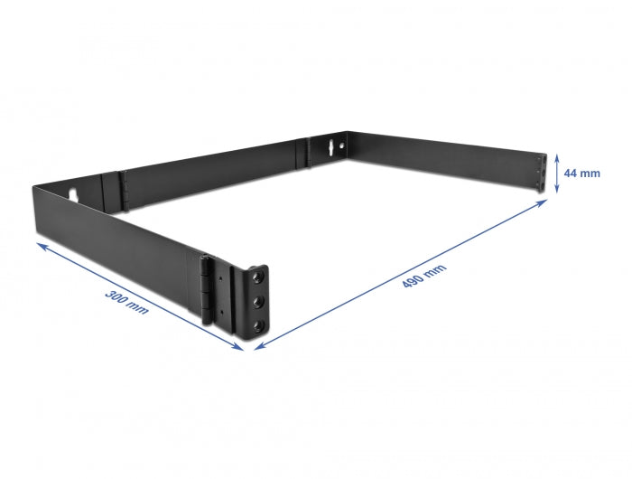 Delock 43318 19″ Wall Mount Rack 1U Foldable Black