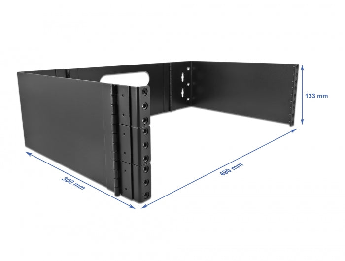 Delock 43377 19″ Wall Mount Rack 3U Foldable Black