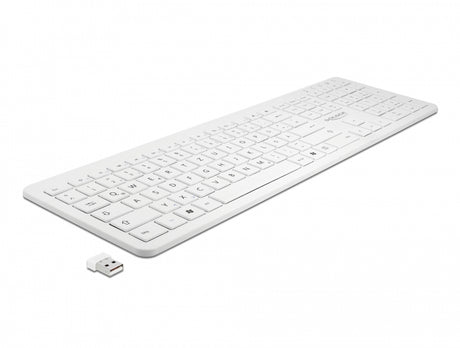 Delock 12014 Usb Keyboard 2.4 Ghz Wireless White (Flat)