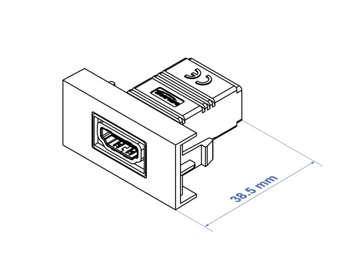 Delock 81303 Easy 45 Hdmi Module Straight 22.5 X 45 Mm