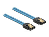 Delock 82127 Sata 6 Gb/S Cable Uv Glow Effect Blue 30 Cm