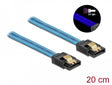 Delock 82121 Sata 6 Gb/S Cable Uv Glow Effect Blue 20 Cm