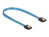 Delock 82127 Sata 6 Gb/S Cable Uv Glow Effect Blue 30 Cm