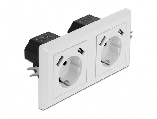 Delock 11475 2-Way Wall Socket With 4 X Usb Type-A Charging Port 2 X 2.8 A