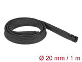 Delock 19103 Braided Sleeve With Zip Fastener Heat-Resistant 1 M X 20 Mm Black