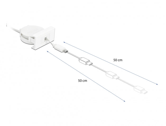 Delock 81319 Easy 45 Module Usb 2.0 Retractable Cable Usb Type-A