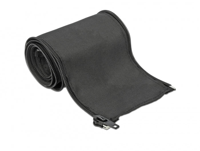 Delock 19218 Woven Sleeve With Zip Fasterner Heat-Resistant 1 M X 35 Mm Black