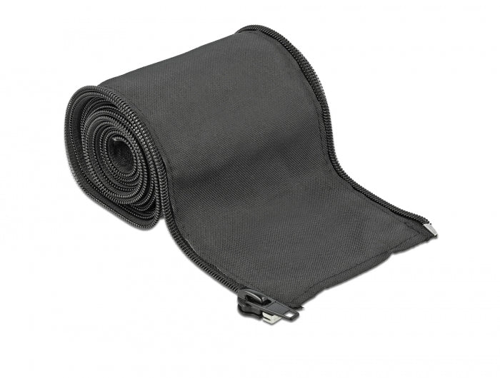 Delock 19220 Woven Sleeve With Zip Fasterner Heat-Resistant 2 M X 35 Mm Black