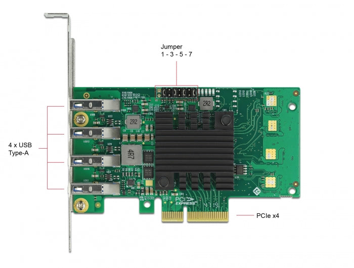 Delock 89048 Pci Express X4 Card To 4 X External Usb 3.0 Quad Channel