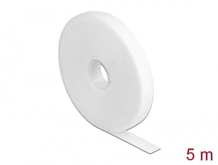 Delock 18377 Hook-And-Loop Tape On Roll L 5 M X W 13 Mm White