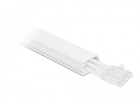 Delock 20722 Cable Duct With Cover Self-Adhesive 35 X 20 Mm - Length 1 M White