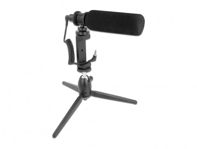 Delock 66582 Vlog Shotgun Microphone Set For Smartphones And Dslr Cameras