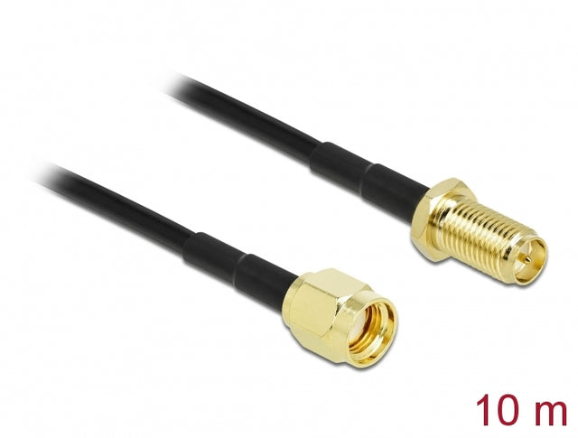 Delock 90465 Antenna Cable Rp-Sma Plug To Rp-Sma Jack Lmr/Cfd100 10 M Low Loss