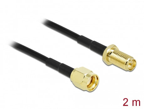 Delock 90445 Antenna Cable Rp-Sma Plug To Rp-Sma Jack Lmr/Cfd100 2 M Low Loss