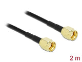 Delock 90477 Antenna Cable Rp-Sma Plug To Rp-Sma Plug Lmr/Cfd100 2 M Low Loss