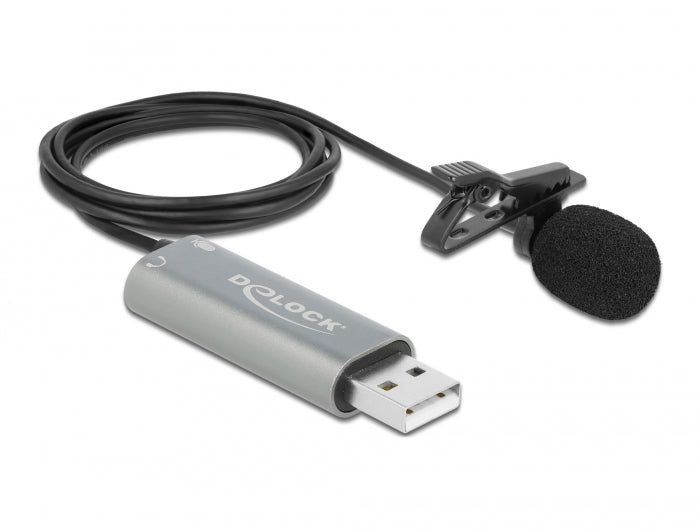 Delock 66638 Usb Tie Lavalier Microphone Omnidirectional 24 Bit / 192 Khz